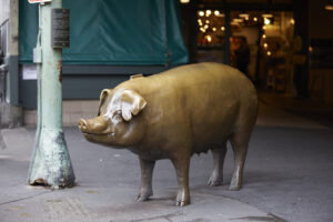 The bronze pig from the Pike Place Market